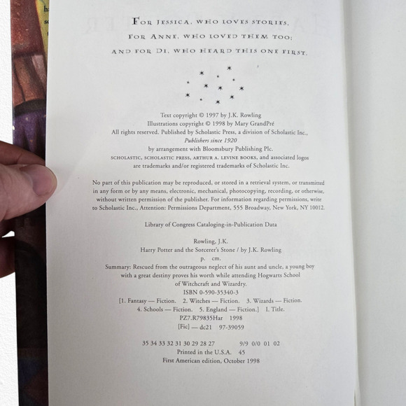 Harry Potter and the Sorcerer’s Stone First American Edition 27th Printing 1998 - Picture 4 of 8